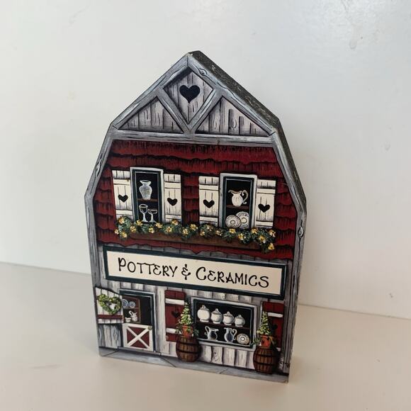 Brandywine Woodcrafts House Shelf Sitter Set of 3 Wood Pottery & Ceramics - Picture 3 of 7